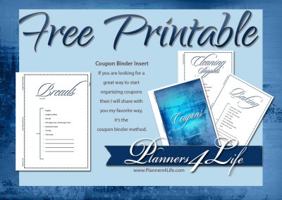 Coupon Binder Inserts - Blue